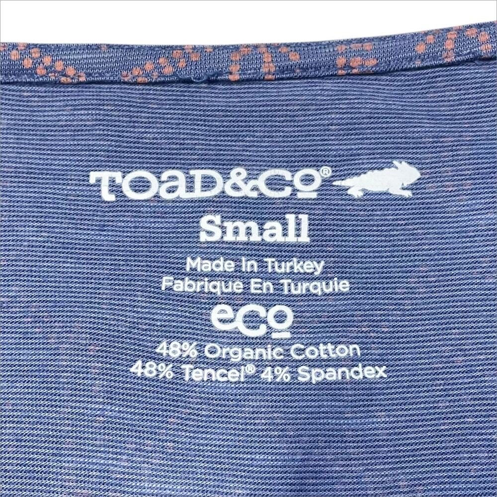 TOAD&CO Cue Wrap Cafe Dress w/ Attached Belt & Pockets Blue/Orange Size S - Picture 6 of 7